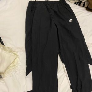 Adidas black nylon track pants size M